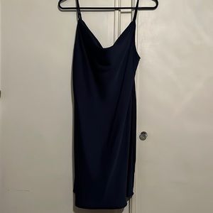 NAVY BLUE urban outfitters silky mini dress
